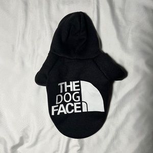 Dog Face (North Face) Black Little Dog Hoodie (Small)